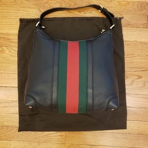 Gucci Web Hobo bag [black, red and green]